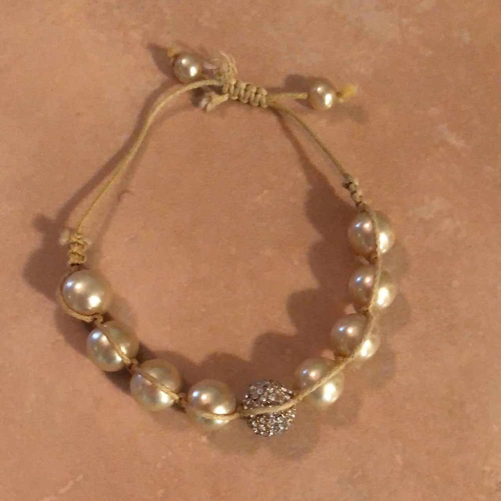 EUC 3 PEARL & BLING Cord ADJUSTABLE Bracelet’s - Picture 3 of 6